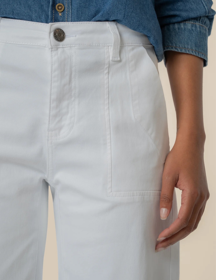 Ashton Wide Leg Barrel- Optic White