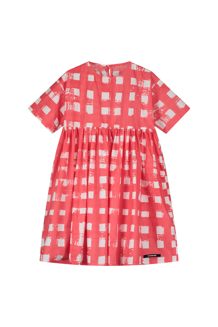 Atlantic Dress - Coral Plaid Pink