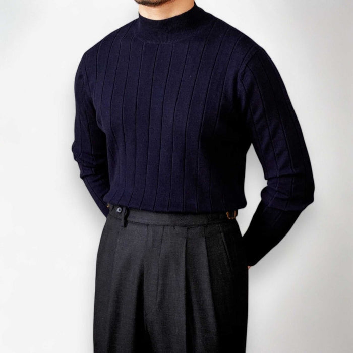 Autumn turtleneck premium sweater - AntoniosClothing - Black