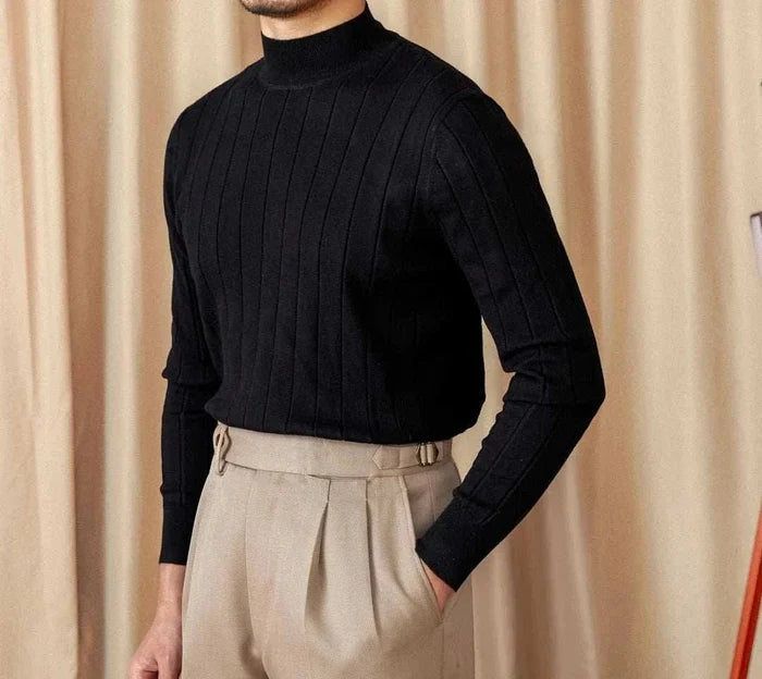 Autumn turtleneck premium sweater - AntoniosClothing - Black