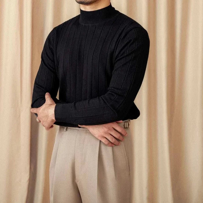 Autumn turtleneck premium sweater - AntoniosClothing - Black