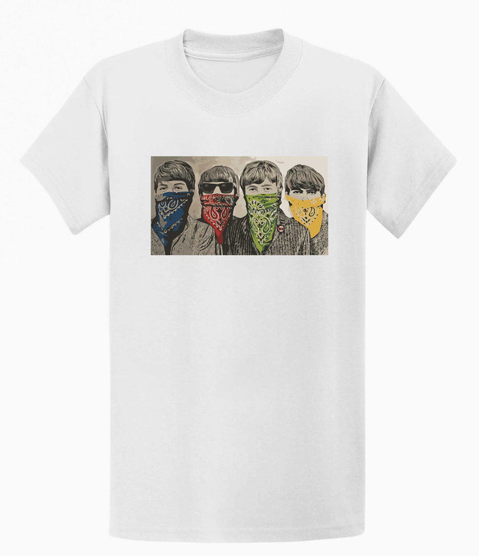 Banksy Unisex T-shirt  - Beatles with Bandanas Banksy-Apparel