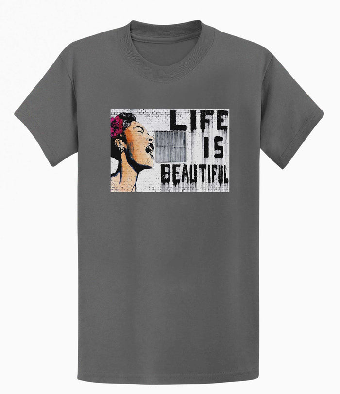 Banksy Unisex T-shirt - Life is Beautiful Banksy-Apparel