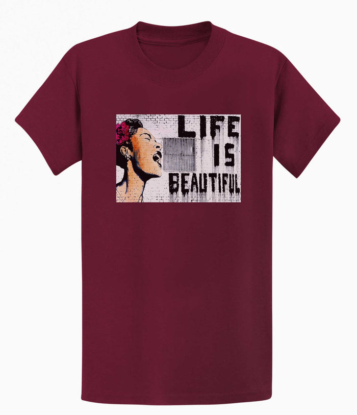 Banksy Unisex T-shirt - Life is Beautiful Banksy-Apparel