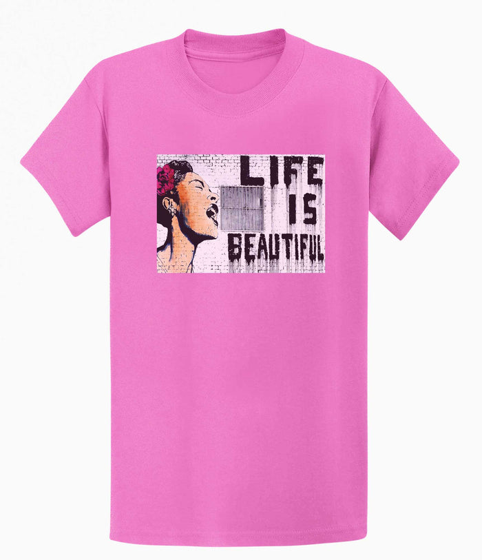 Banksy Unisex T-shirt - Life is Beautiful Banksy-Apparel