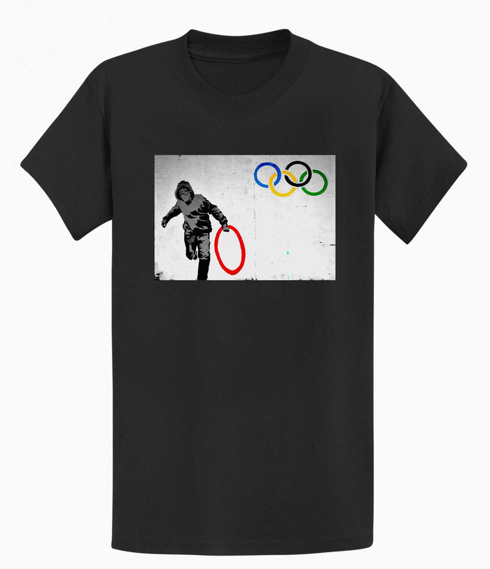 Banksy Unisex T-shirt  - Olympic Theft Banksy-Apparel