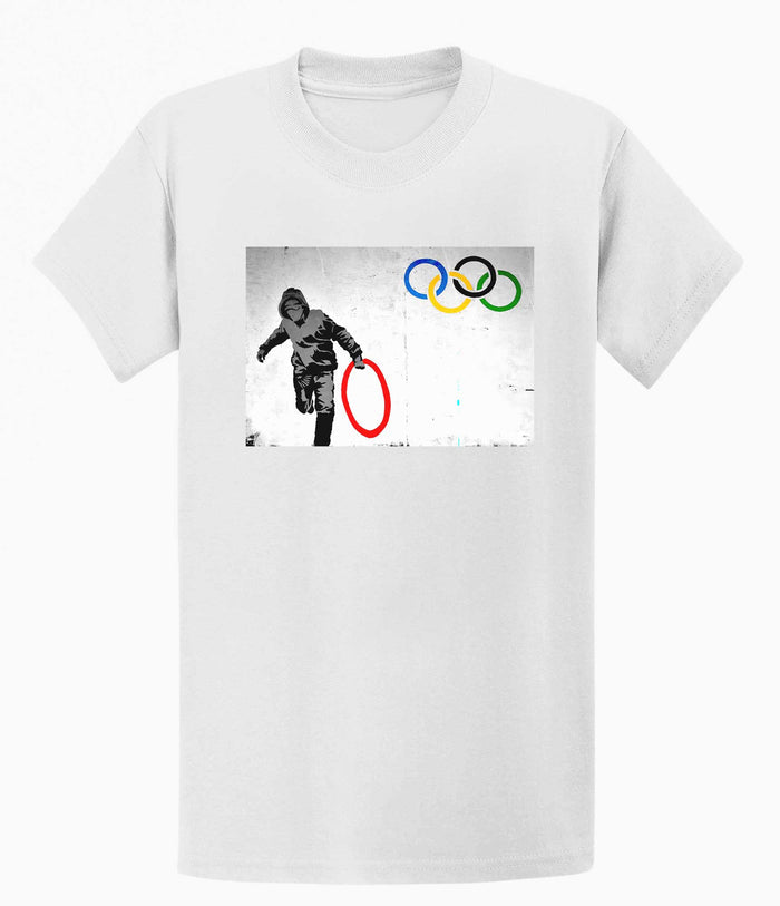 Banksy Unisex T-shirt  - Olympic Theft Banksy-Apparel