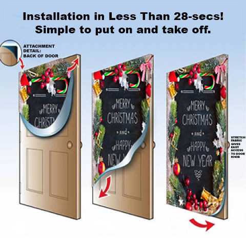 DoorFoto Door Cover Beach Santa