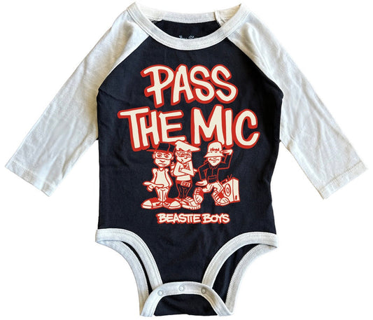 Beastie Boys Pass the Mic Recycled Raglan LS Onesie