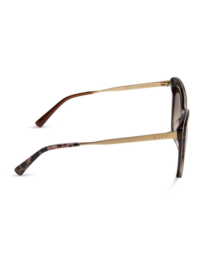 Becky II- Leopard Tortoise Brown Gradient Sunglasses