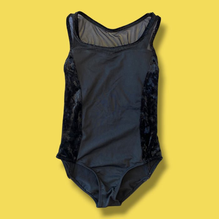 Black Bloch Bodysuit Velour, 8-10Y