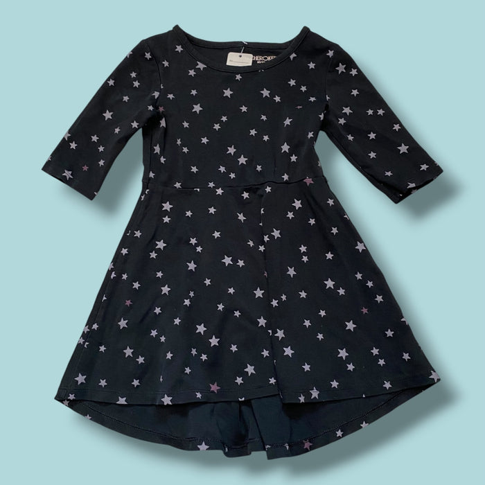 black Cherokee star long sleeve dressq, 4-5Y