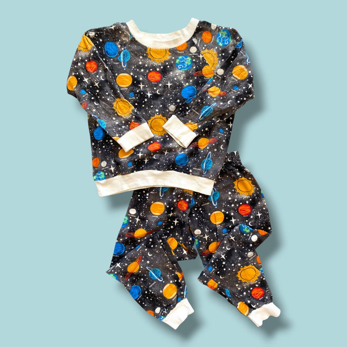 Black handmade 2 piece PJS, 4-5Y