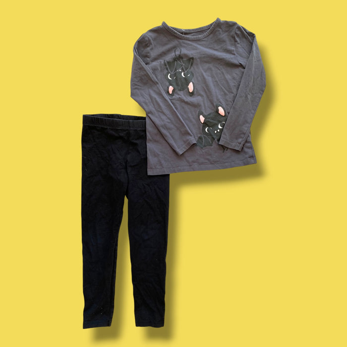 Black H&M 2 piece Set, 4-6y