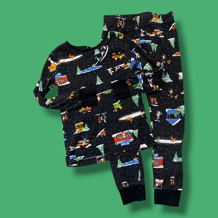 black Old Navy holiday pjs, 4Y