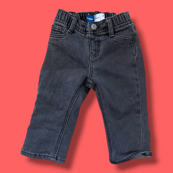 black Old Navy sparkle bow denim, 6-12m