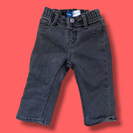 black Old Navy sparkle bow denim, 6-12m