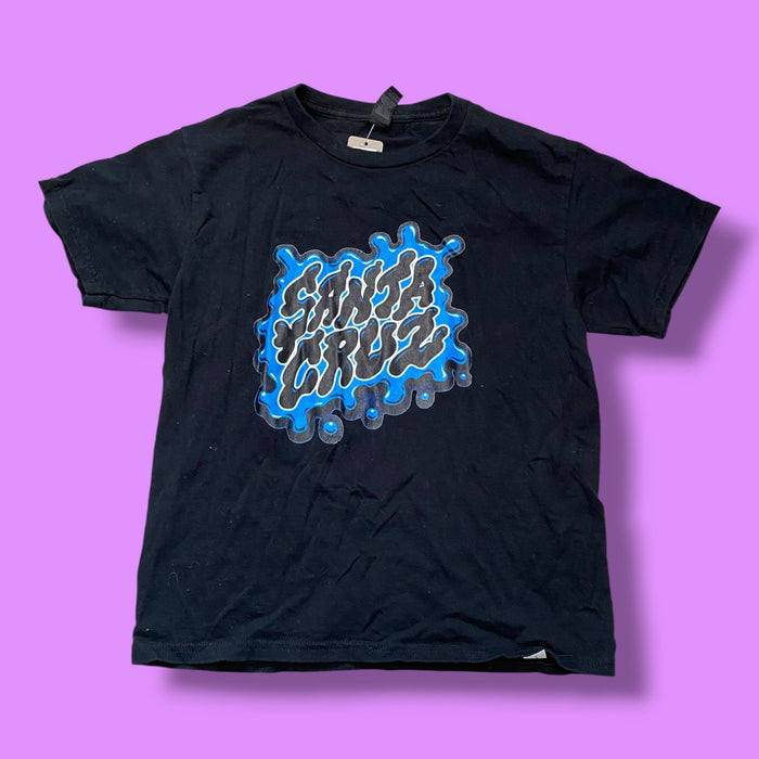 black  santa cruz tee, 9-10Y