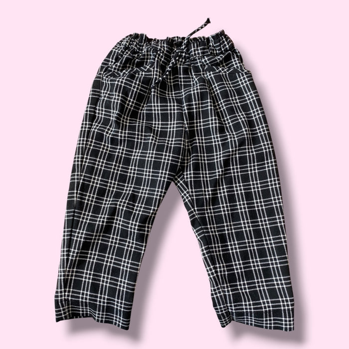 Black Zara plaid pants, 3-4Y