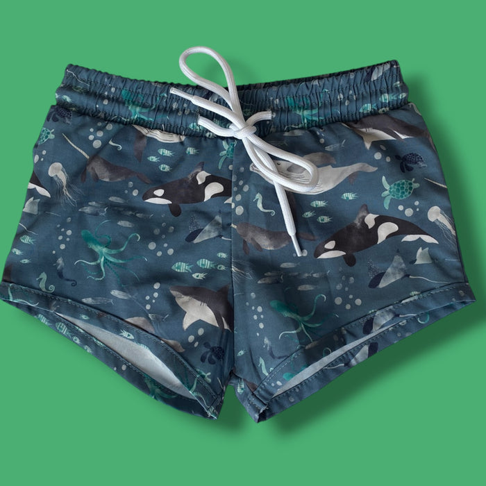 blue Current Tyed swim trunks, 2/3y