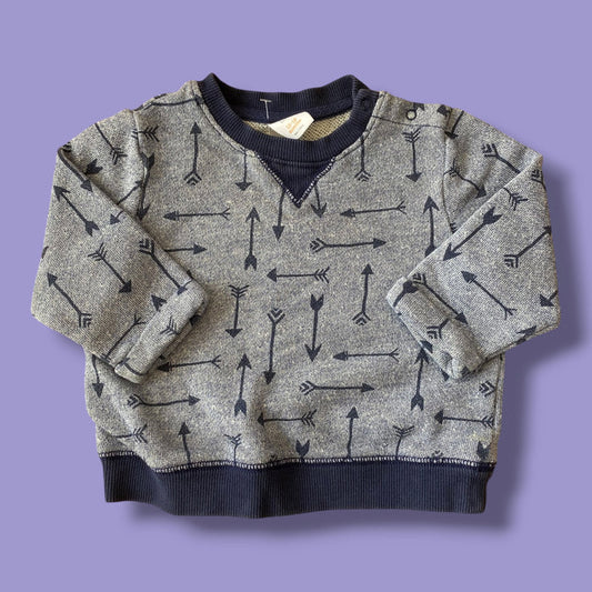 blue Gymboree arrow knit sweater, 12-18m