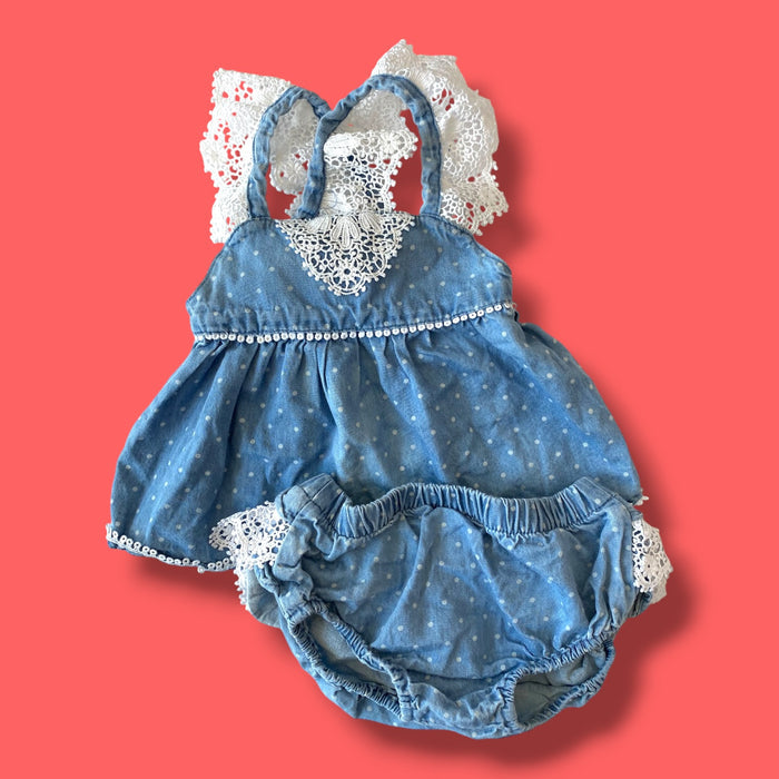 Blue Max Studio Dress, 3-6m