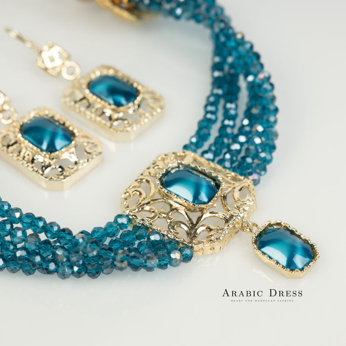Blue Nifa necklace set