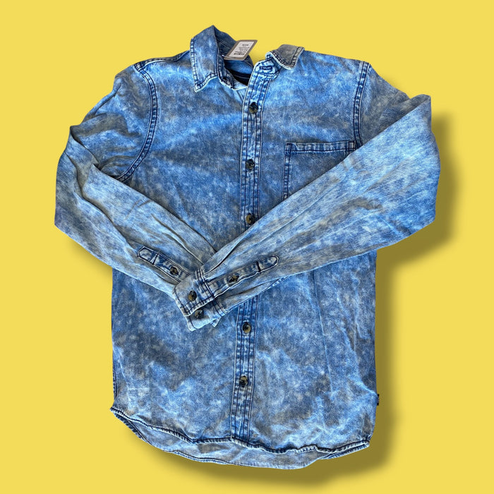 blue West Forty Nine acid wash denim button long, 10-12Y