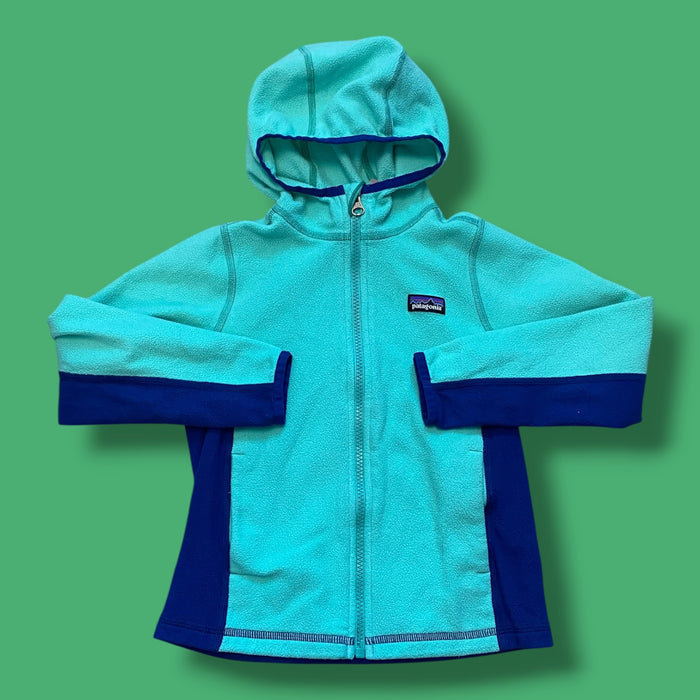 Blue/Green Patagonia Fleece Zip Up, 5-6Y