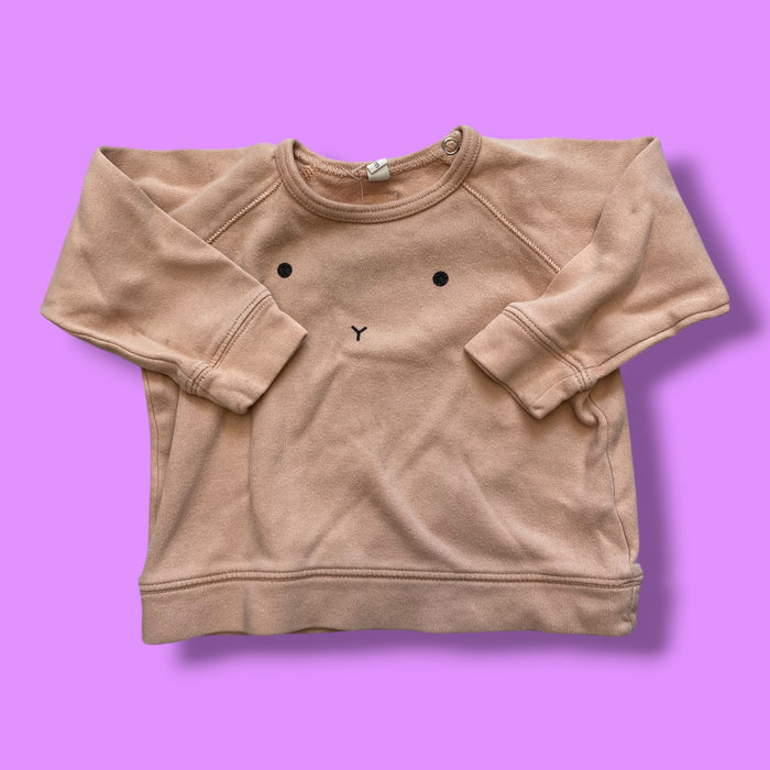 blush O-Z bunny sweater, 6-12m