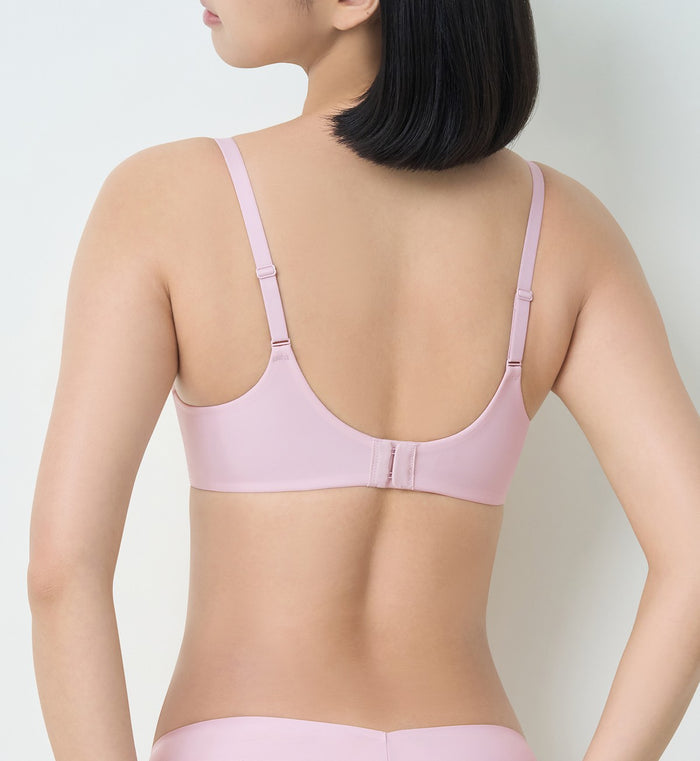 Body Makeup Illusion Lace Wired Push Up Deep V Bra - PEROLA