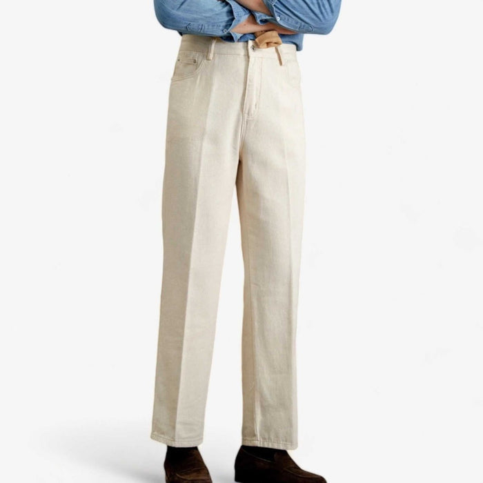 British pure cotton old money pants - AntoniosClothing - Beige