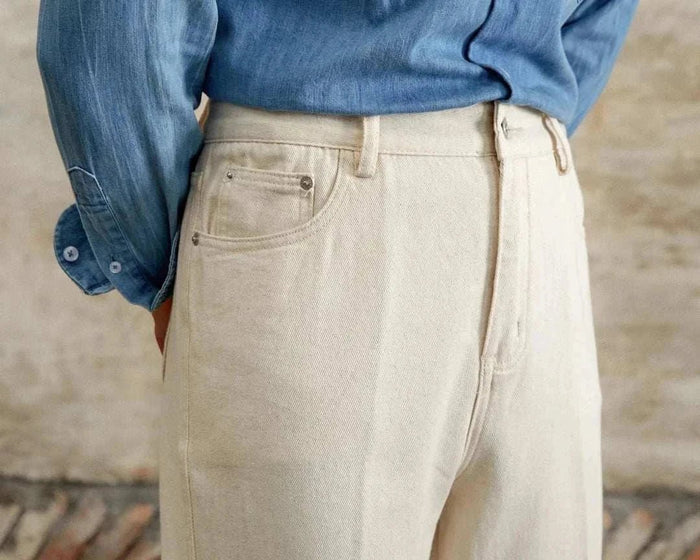 British pure cotton old money pants - AntoniosClothing - Beige