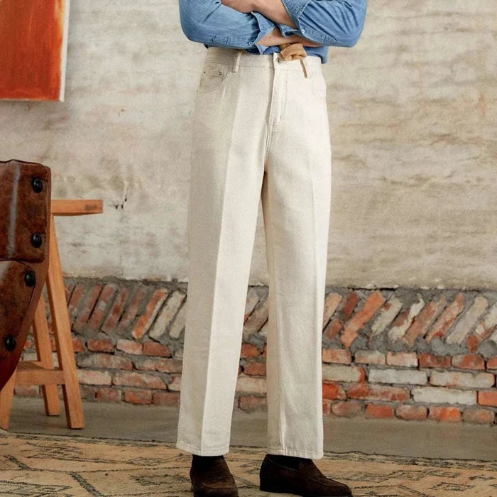 British pure cotton old money pants - AntoniosClothing - Beige