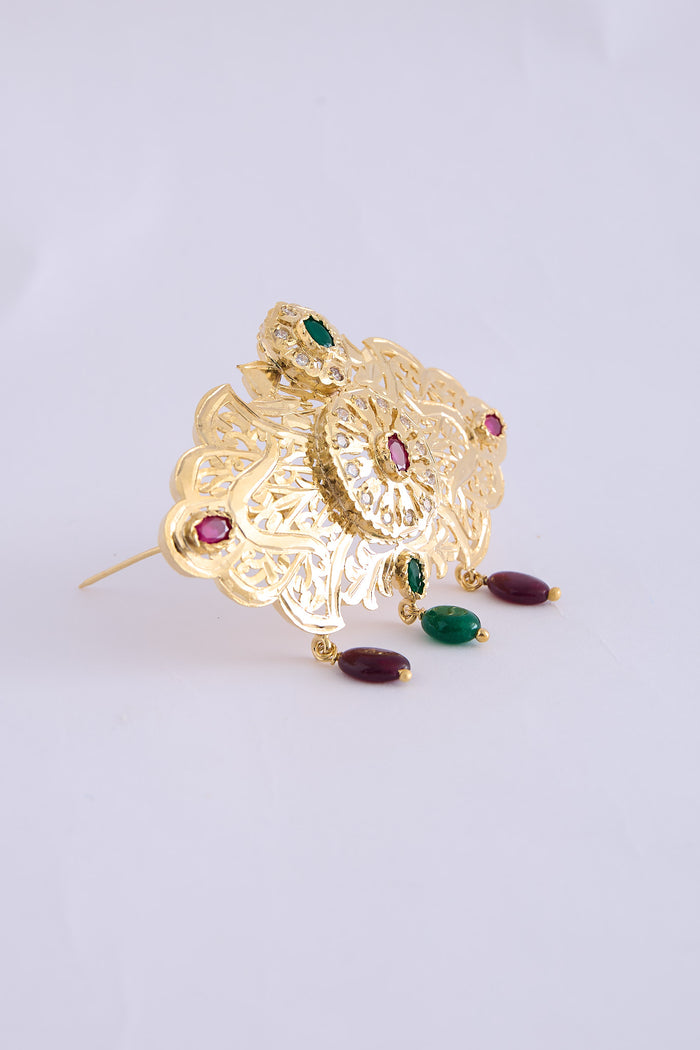Broch Min Gold/Bordeaux Green