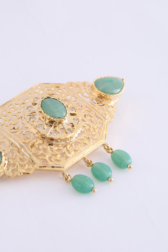 Broch Min Gold/Mintgreen