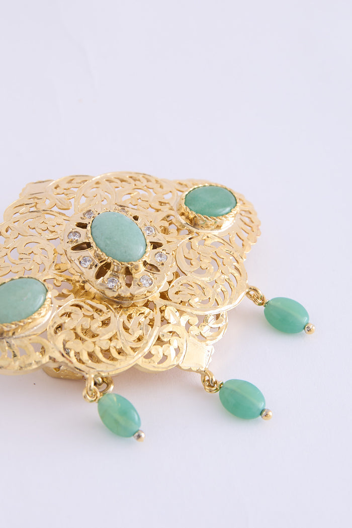 Broch Sim Gold/Mintgreen