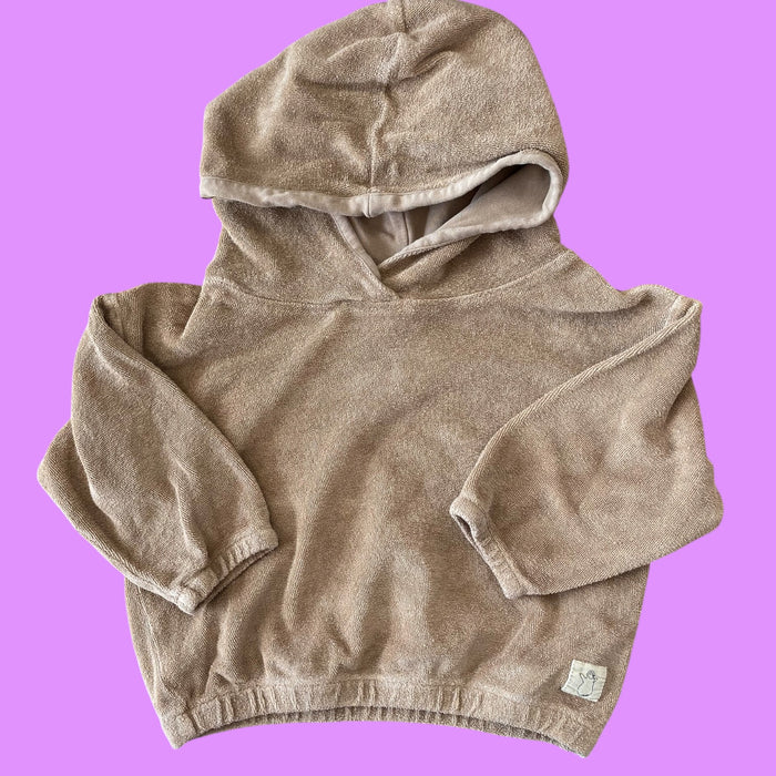 brown Small Shopping terry hooded long sleeve, 12-18m