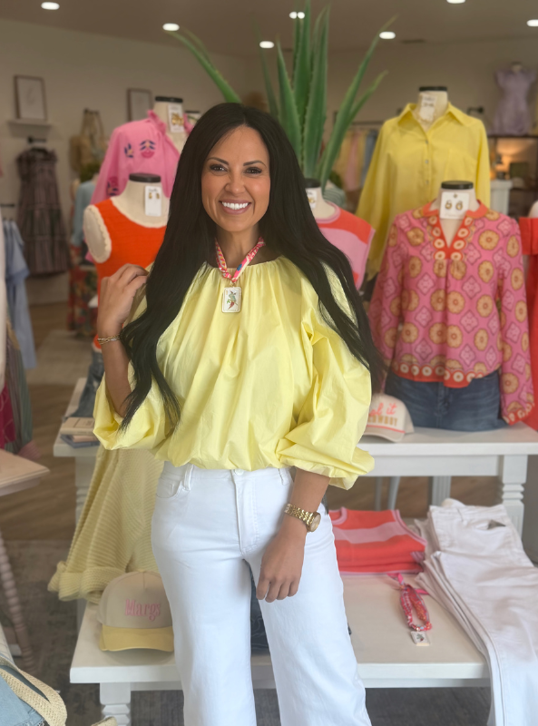 Bubble Cropped Lemon Top