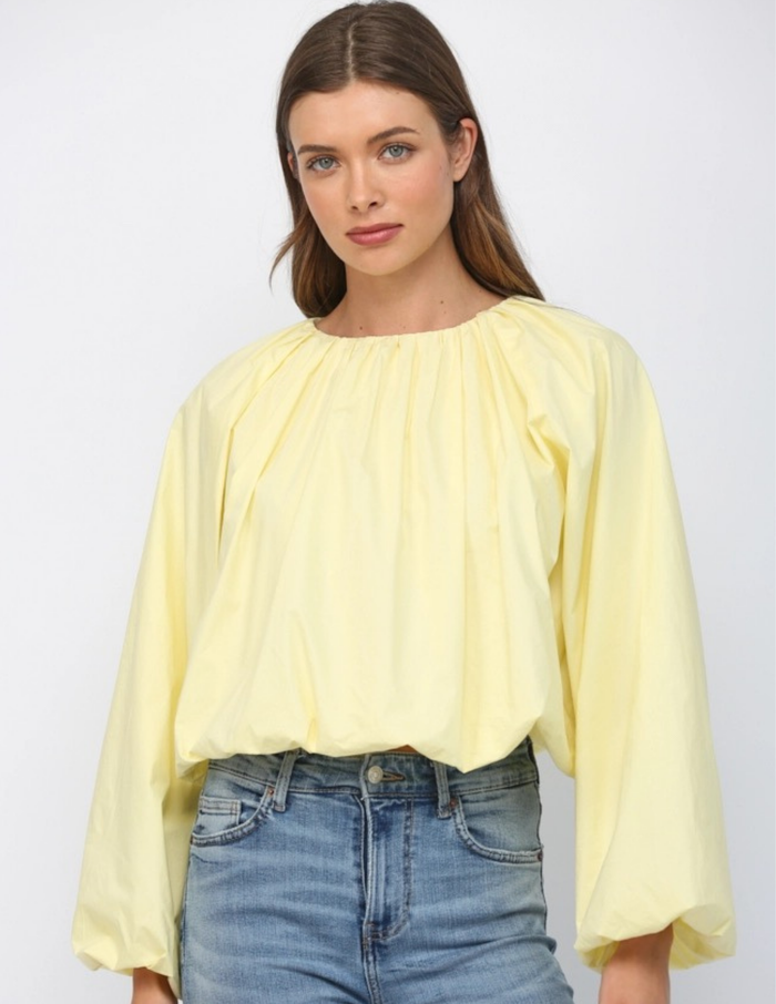 Bubble Cropped Lemon Top