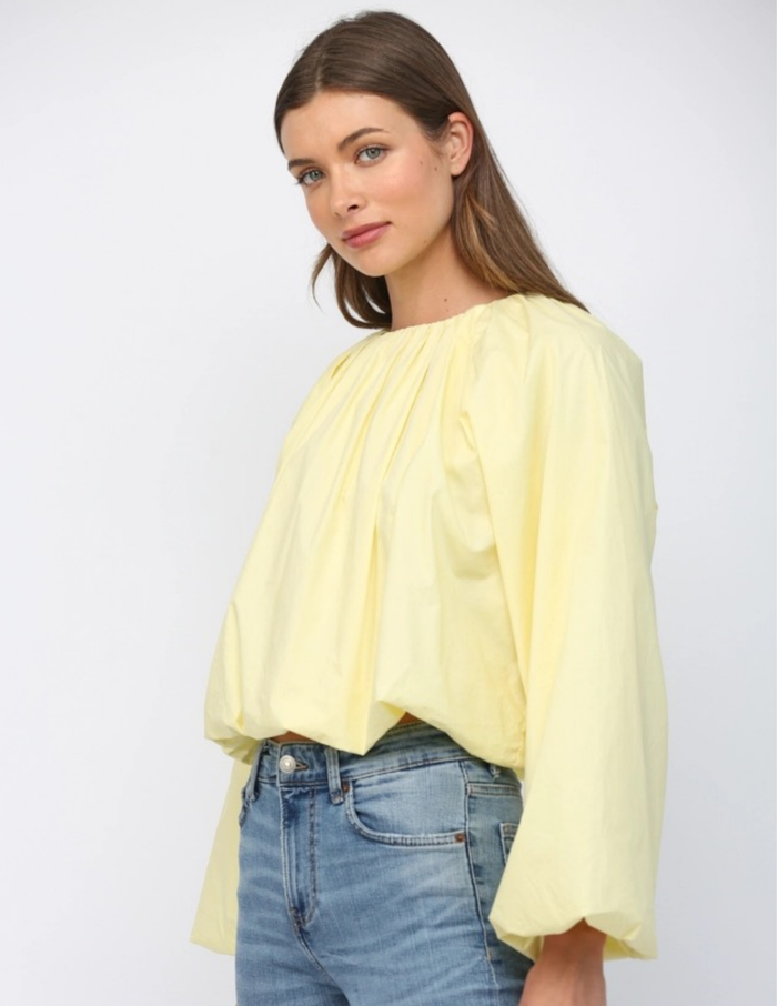 Bubble Cropped Lemon Top
