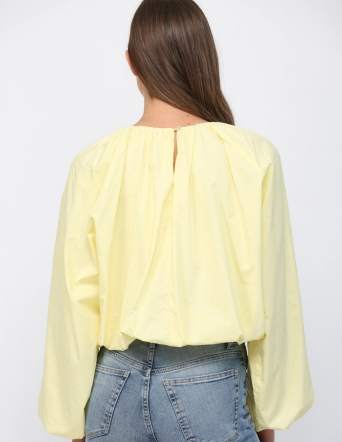 Bubble Cropped Lemon Top