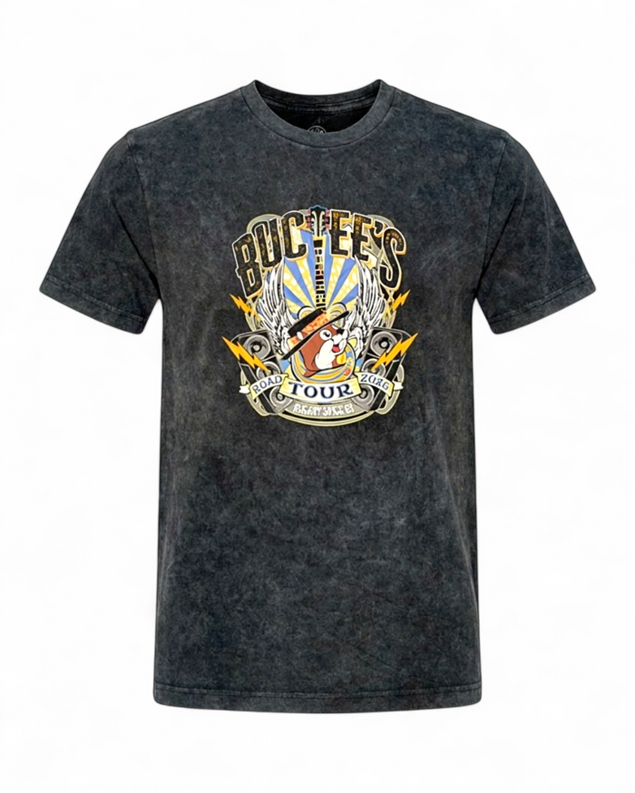 Washed Black t-shirt - Adult Road Tour 2026 design