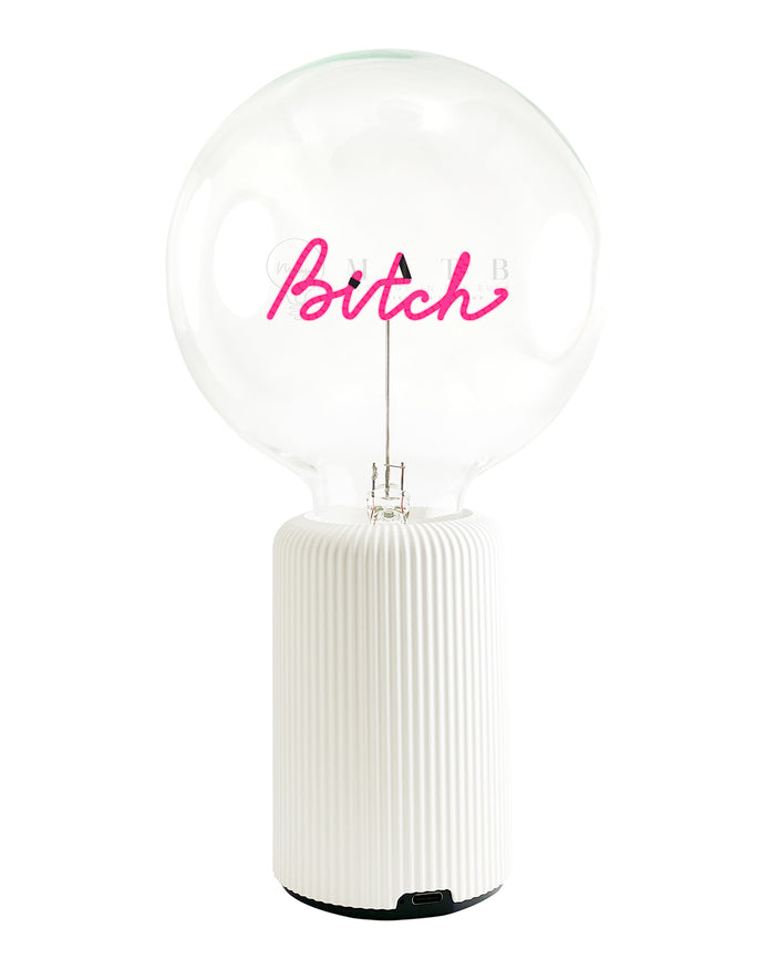Bulb BITCH Red with Base Table Lamp PORTABLE Pop Nomad Emerald