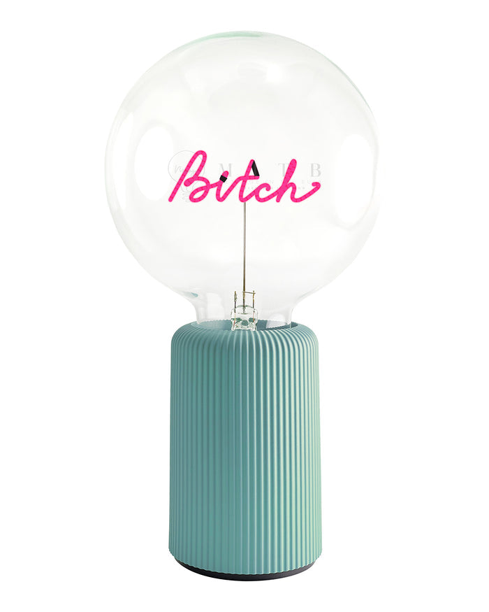 Bulb BITCH Red with Base Table Lamp PORTABLE Pop Nomad Emerald