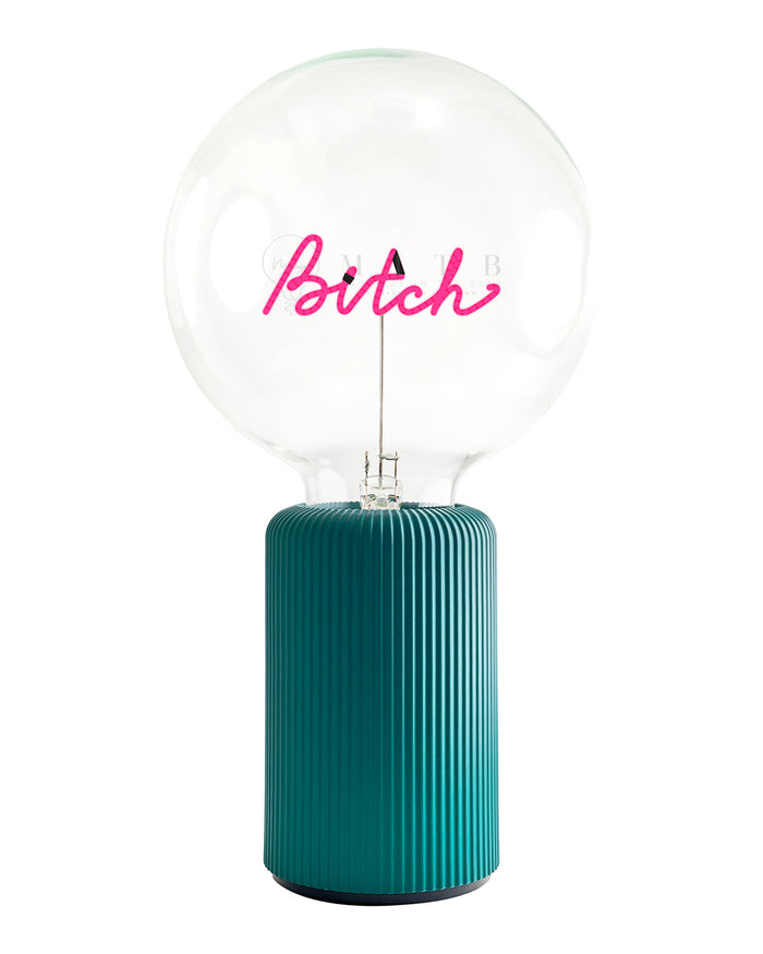 Bulb BITCH Red with Base Table Lamp PORTABLE Pop Nomad Emerald