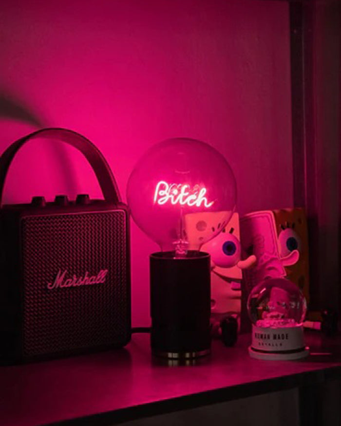Bulb BITCH Red with Base Table Lamp PORTABLE Pop Nomad Emerald