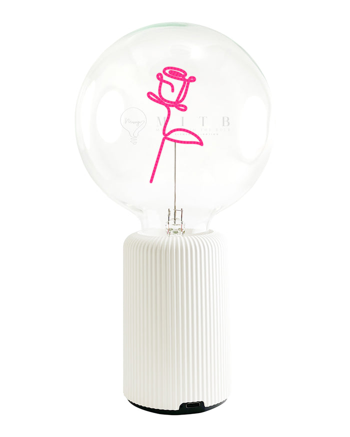 Bulb ROSE Red with Base Table Lamp PORTABLE Pop Nomad Olive