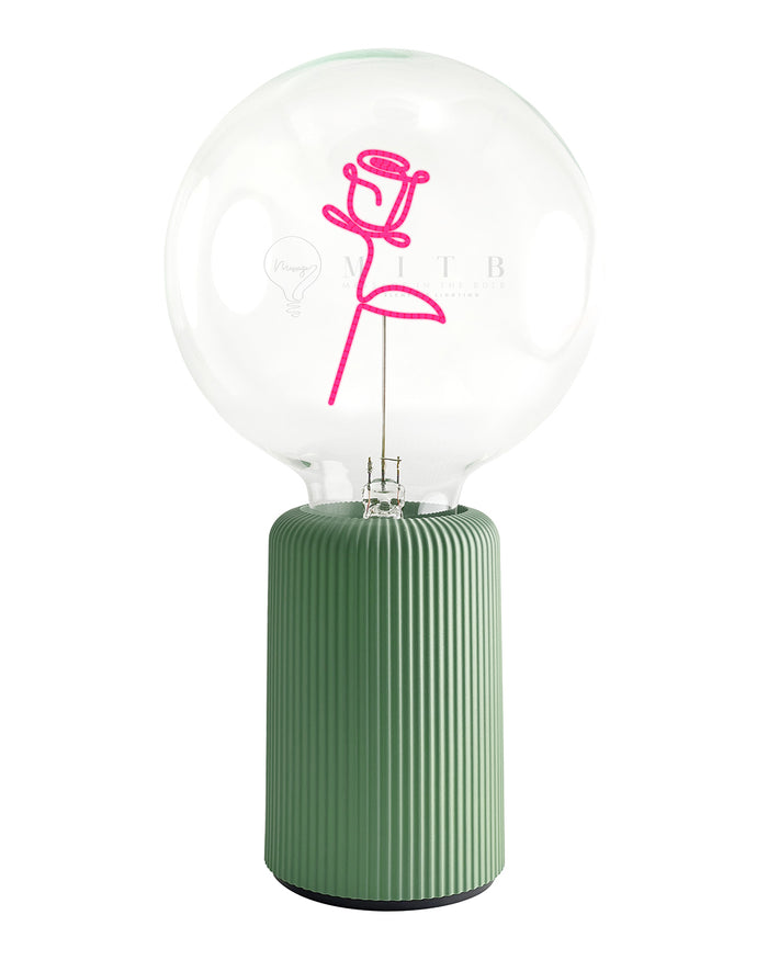 Bulb ROSE Red with Base Table Lamp PORTABLE Pop Nomad Olive