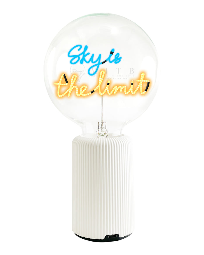 Bulb SKY IS THE LIMIT Blue/ Amber with Base Table Lamp PORTABLE Pop Nomad Yellow